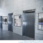 Elevators in a modern office building